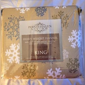 PointeHaven Living King Size Flannel Sheets with Deep Pockets